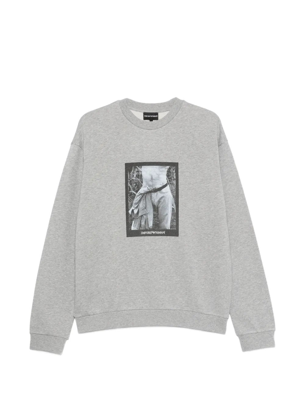 Emporio Armani graphic-print crew-neck sweatshirt - Grigio
