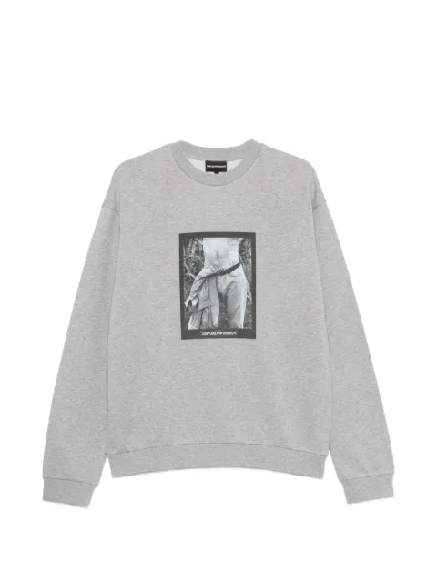 Emporio Armani sweatshirt med rund hals og grafisk tryk