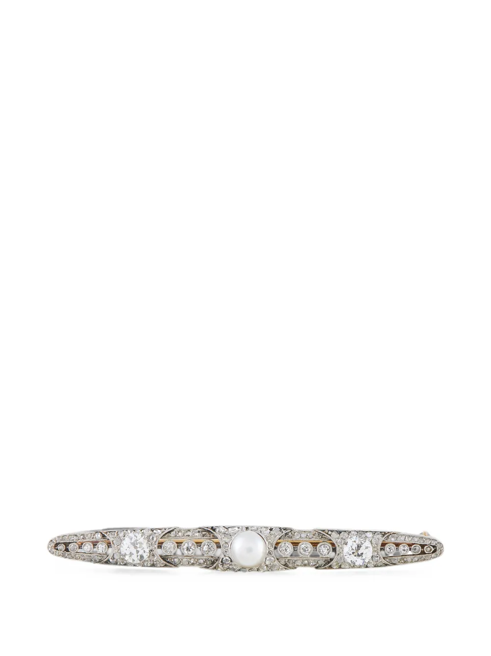 Pre-owned Lb Exclusive Diamond Pearl Brooch In Gold
