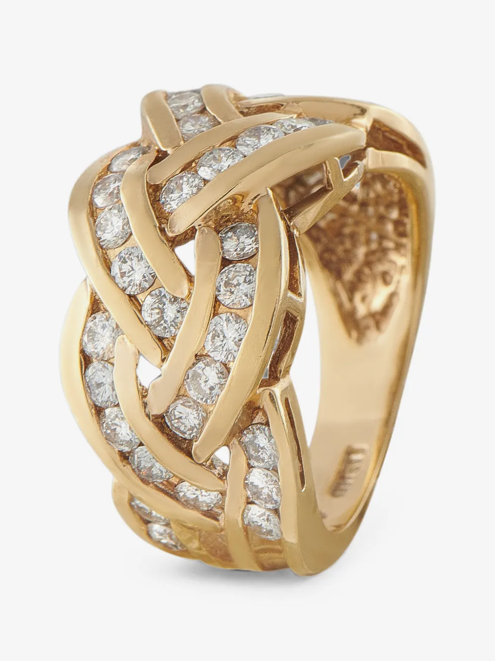 LB Exclusive diamond braided ring | Gold | Image 1