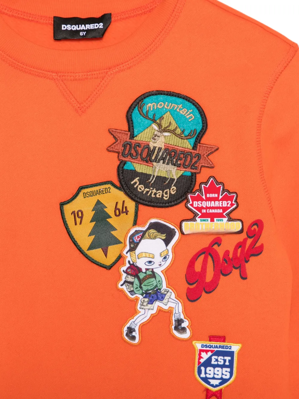 DSQUARED2 KIDS Sweater met patch Oranje