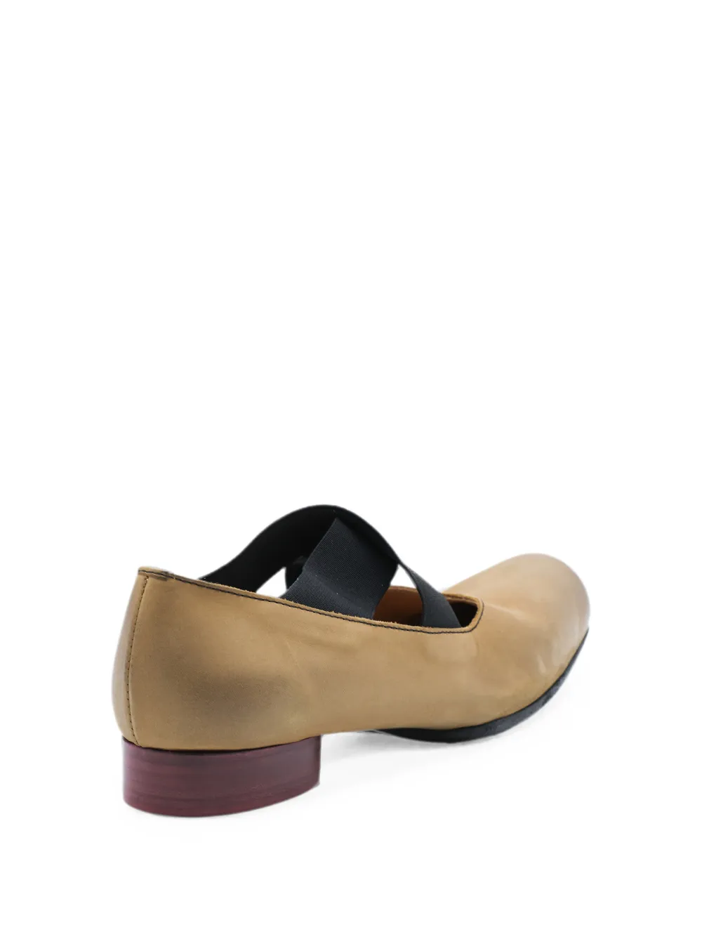 Uma Wang cross-strap leather pumps Beige