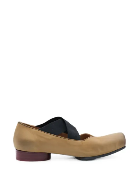 Uma Wang cross-strap leather pumps