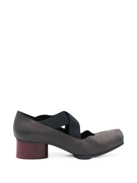 Uma Wang cross-strap leather pumps