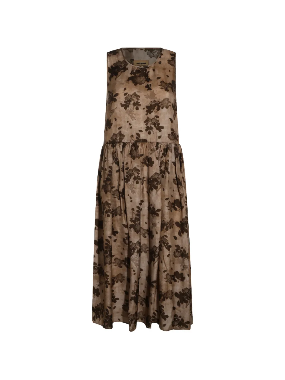 Uma Wang sleeveless floral-print midi dress - Toni neutri