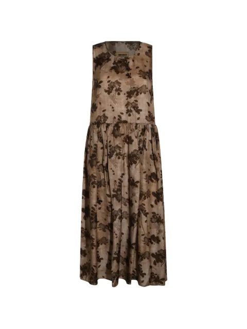Uma Wang sleeveless floral-print midi dress