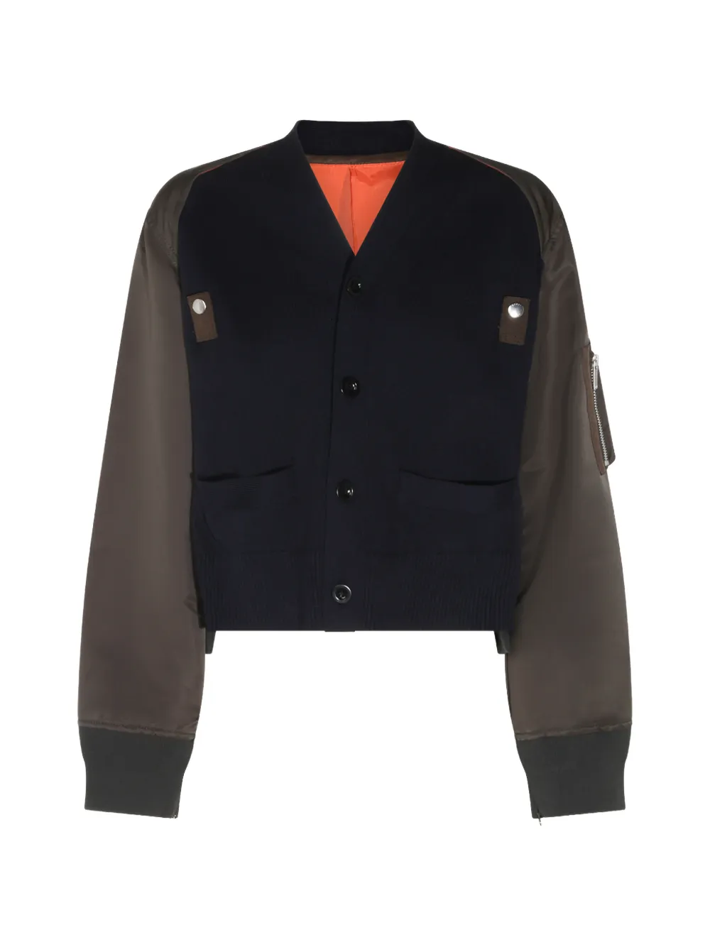 Sacai Panelled Cardigan In 블루