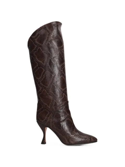 Castagna Nimes snake-effect knee-high boots