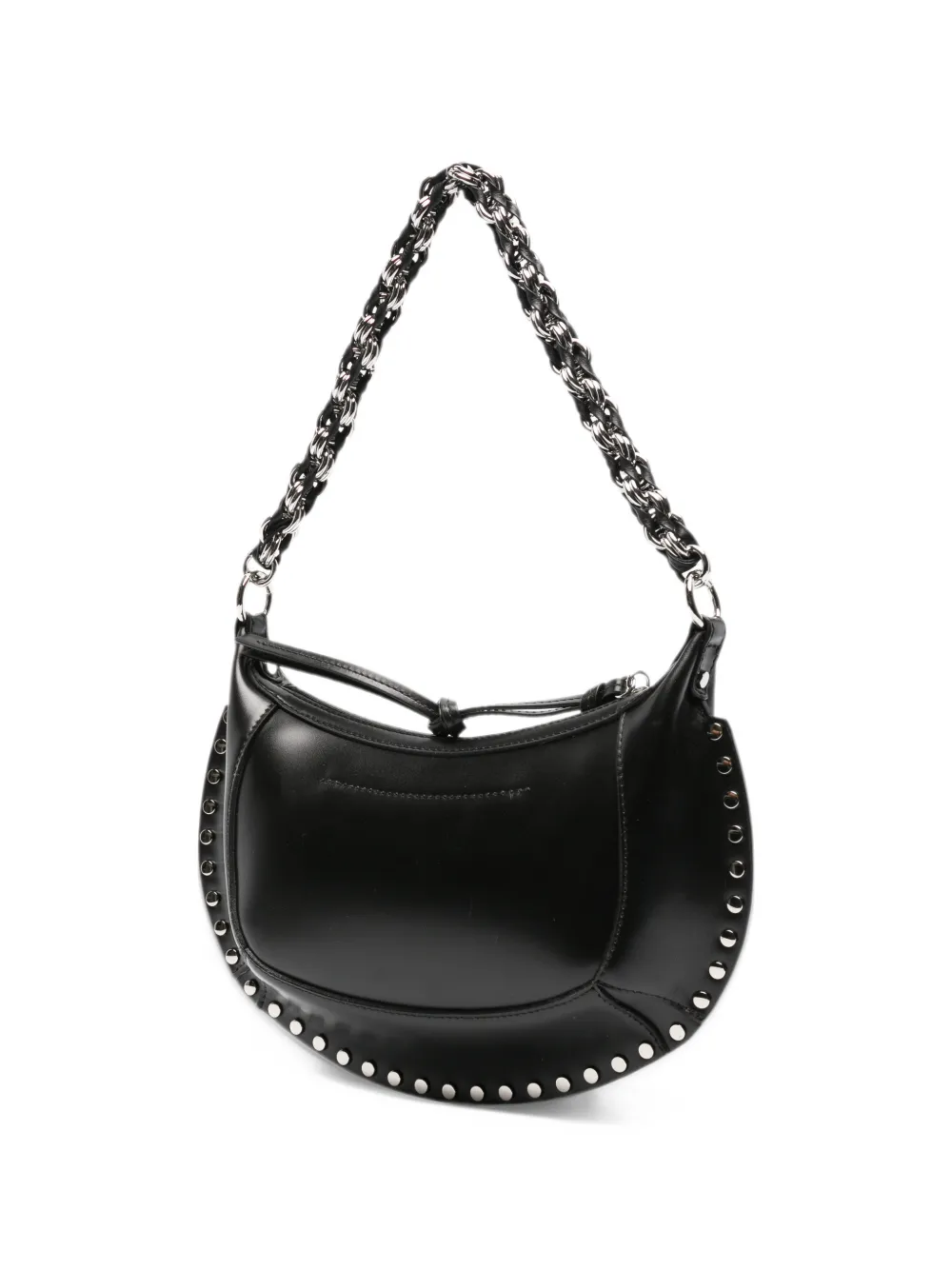 ISABEL MARANT Oskan Moon bag in grained leather Zwart