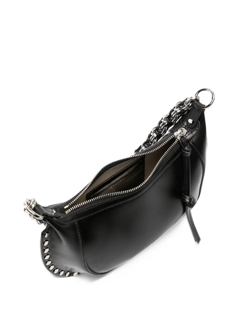 ISABEL MARANT Oskan Moon bag in grained leather Zwart