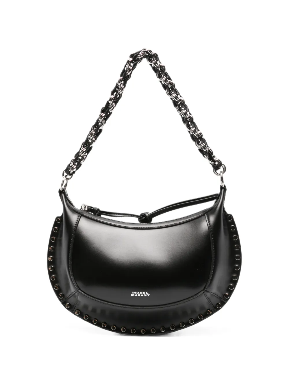 ISABEL MARANT Oskan Moon bag in grained leather Zwart