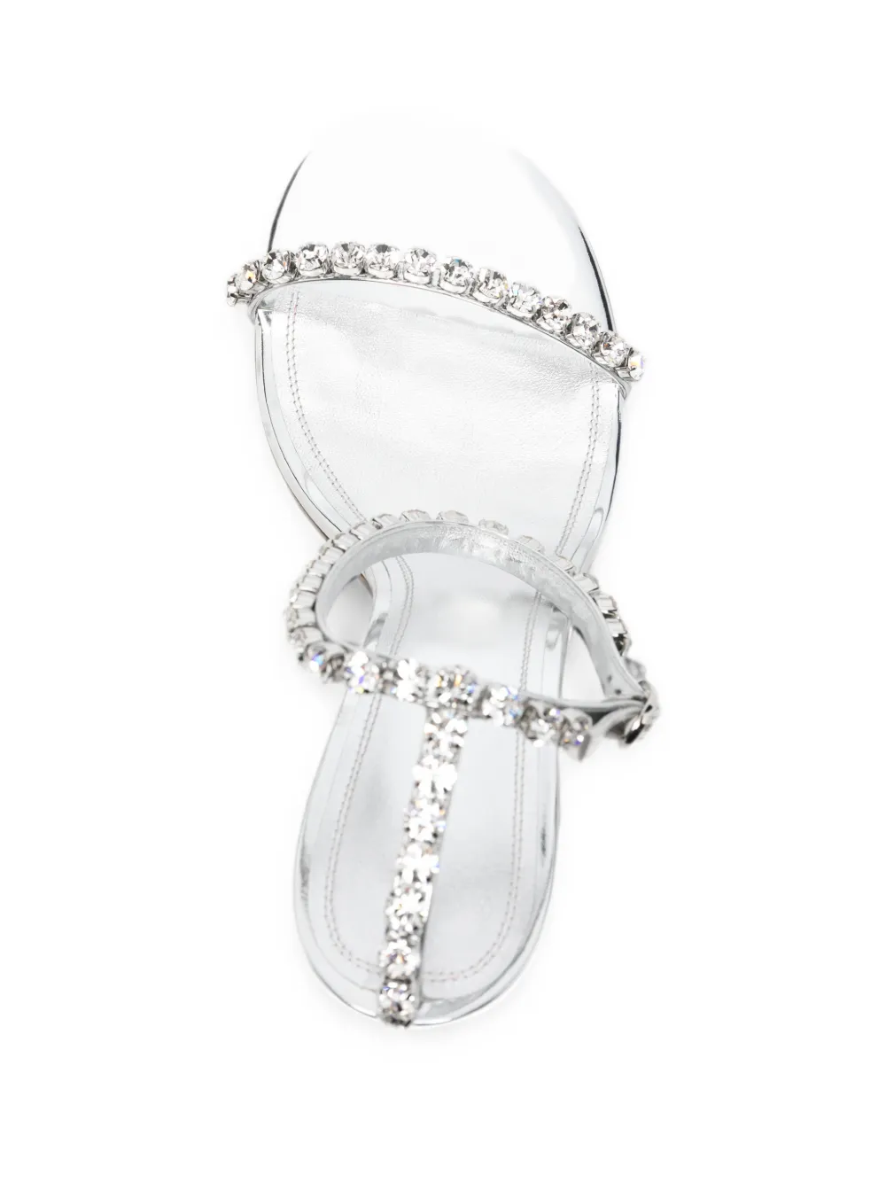 Amina Muaddi Gigi crystal-embellished heeled sandals Zilver