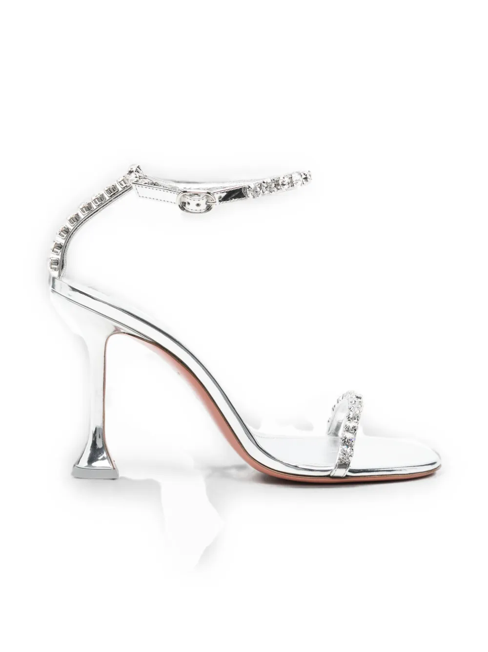 Amina Muaddi Gigi crystal-embellished heeled sandals Zilver