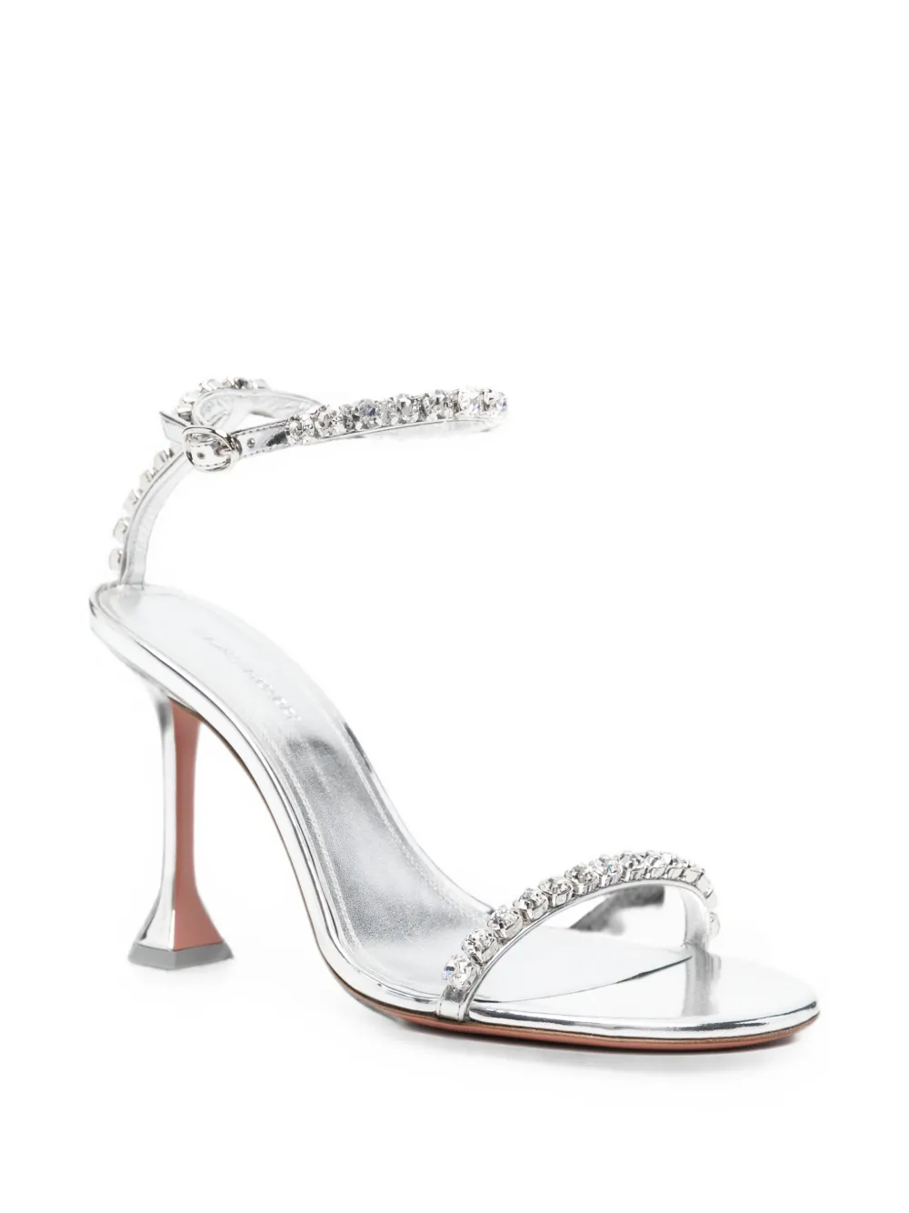 Amina Muaddi Gigi crystal-embellished heeled sandals Zilver