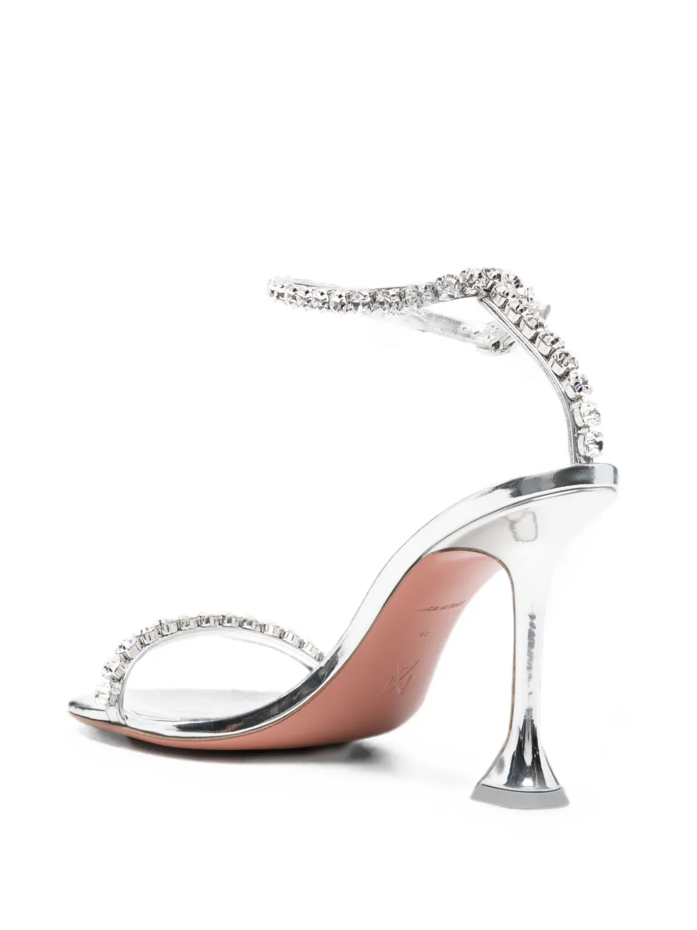 Amina Muaddi Gigi crystal-embellished heeled sandals Zilver