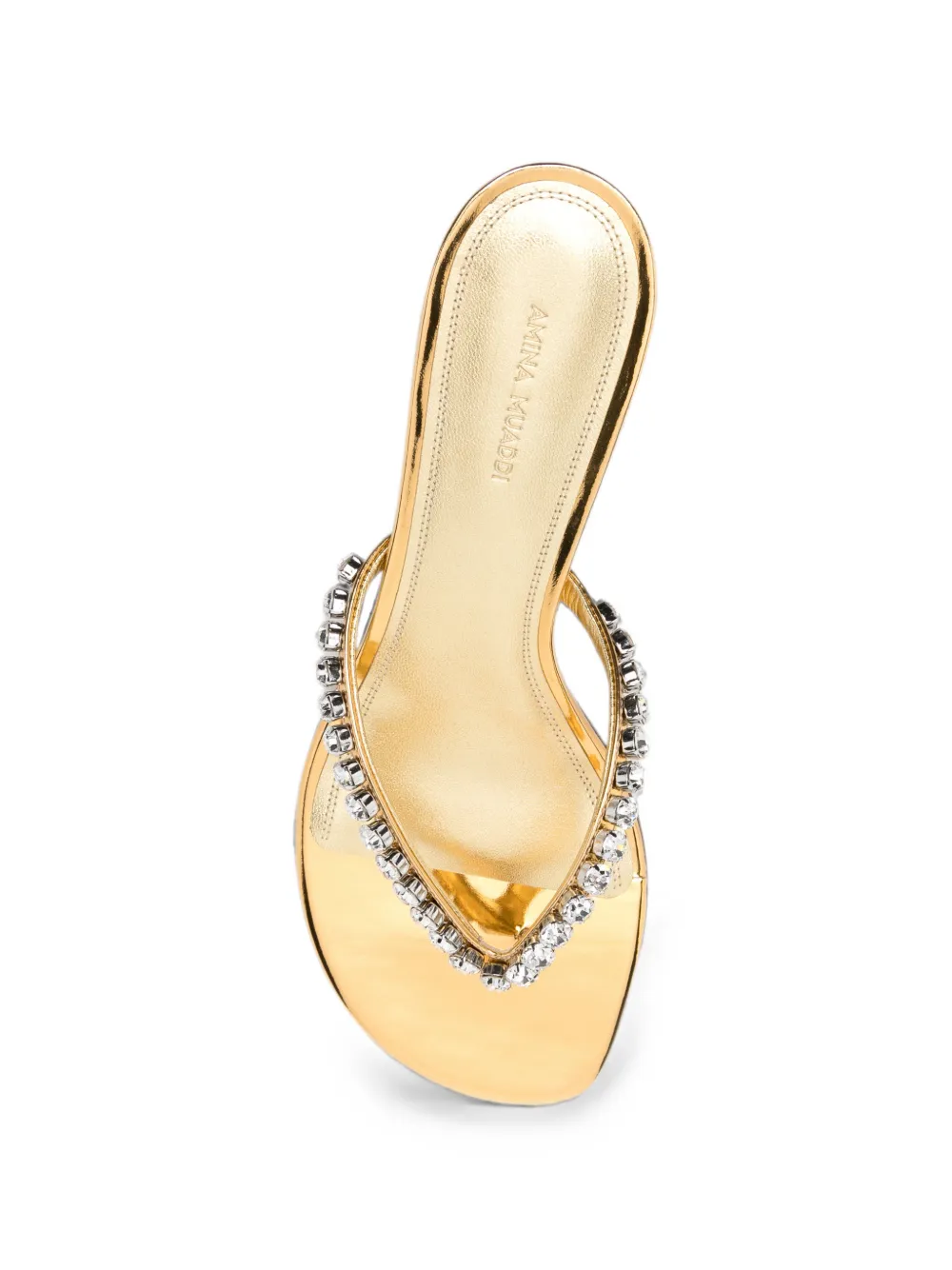 Amina Muaddi Gigi crystal-embellished heeled sandals Goud