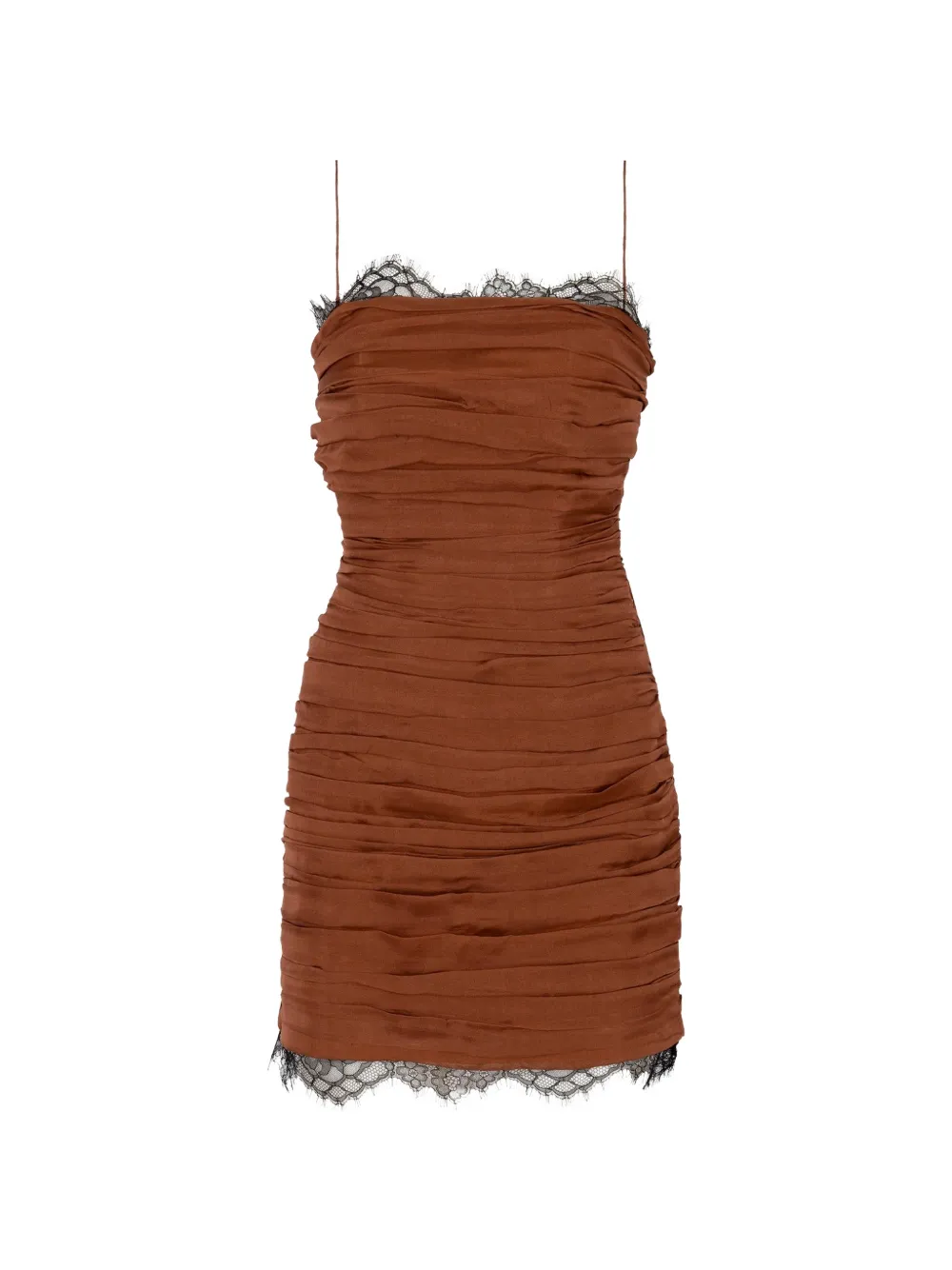 Raquel Diniz Ambra P lace-trim ruched mini dress