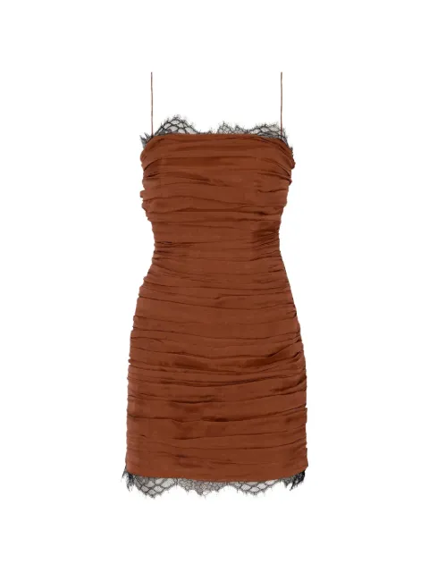 Raquel Diniz Ambra P lace-trim ruched mini dress