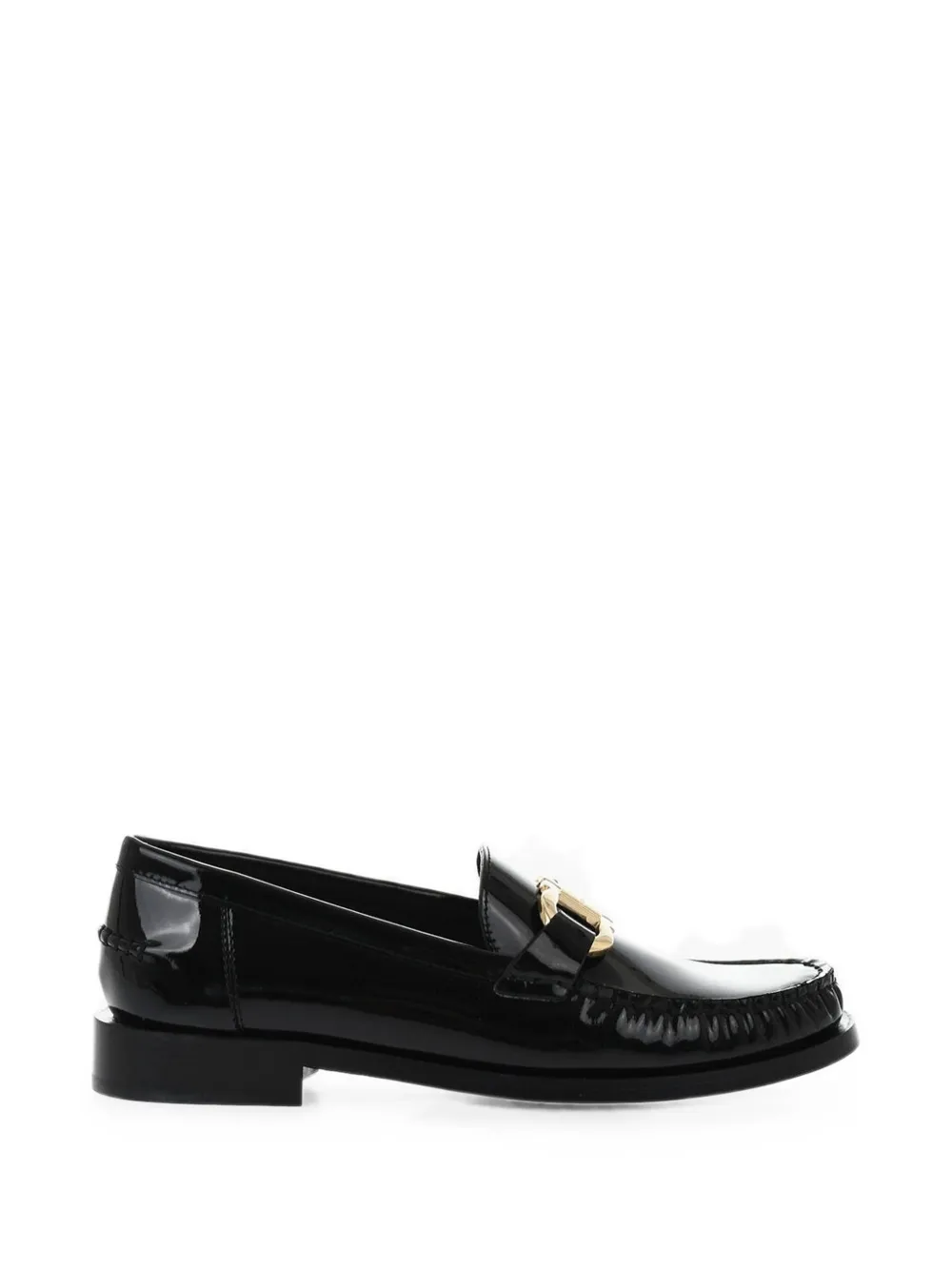 Ferragamo patent leather loafers Maryan with gold Gancini detail - Schwarz