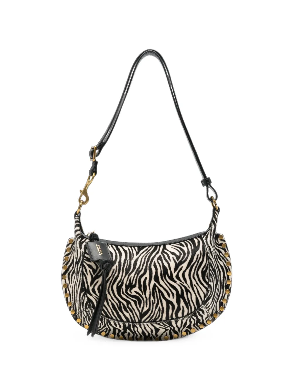 ISABEL MARANT Oskan Moon zebra-print pony-hair crossbody bag - Bianco