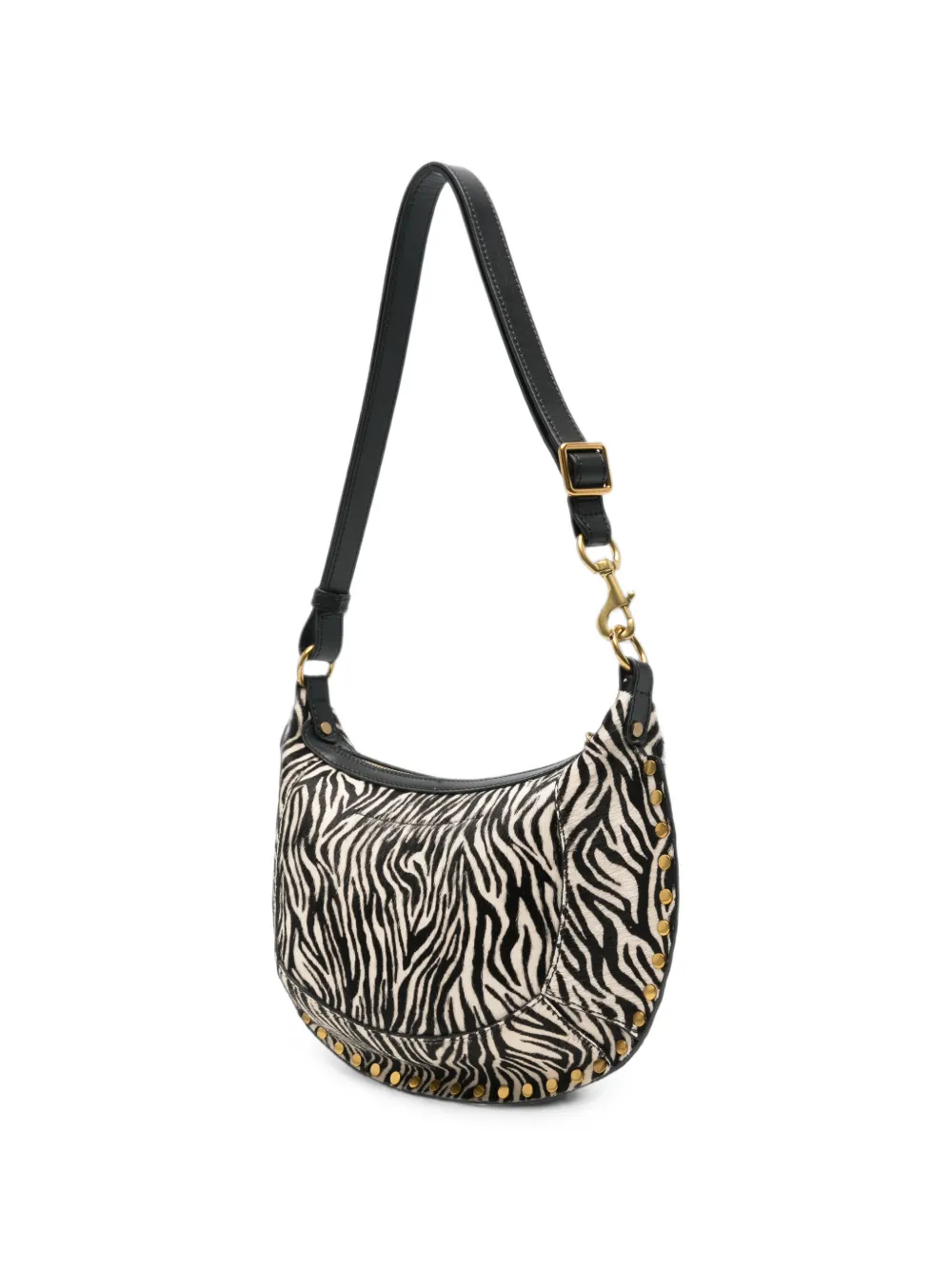 ISABEL MARANT Oskan Moon crossbodytas met ponyhaar en zebra-print Wit