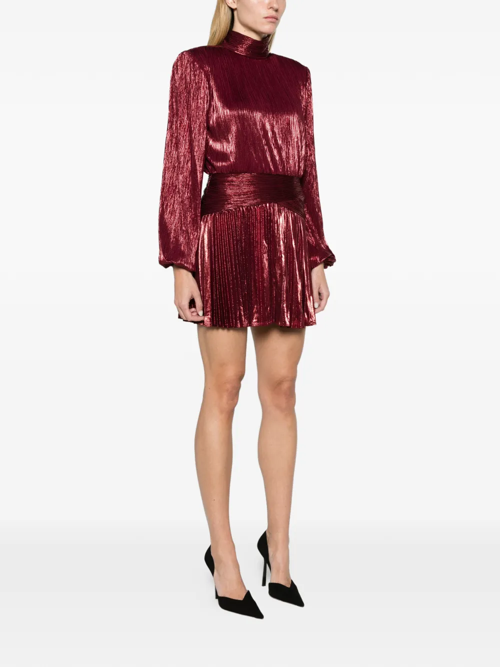 Retrofete Freja shoulder-pad mini dress Rood