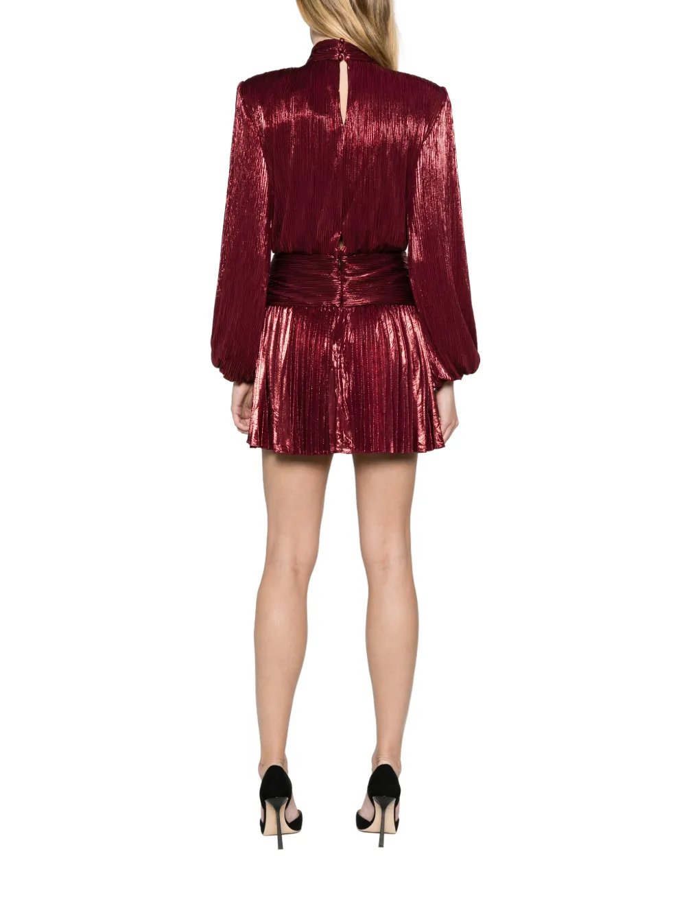 Retrofete Freja shoulder-pad mini dress Rood