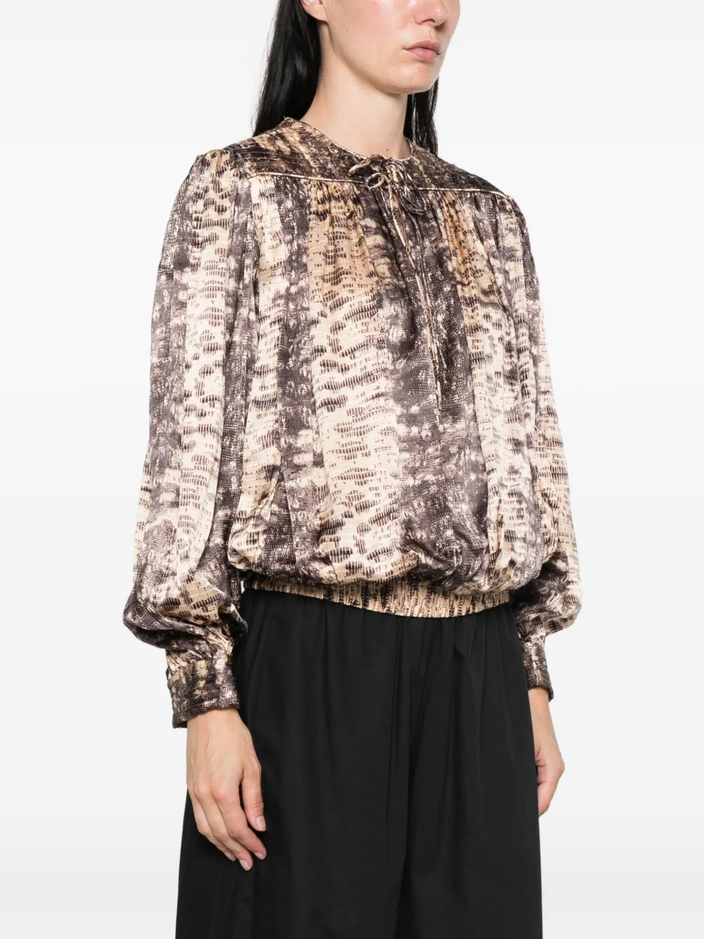 ISABEL MARANT Dovane top met python-print Beige