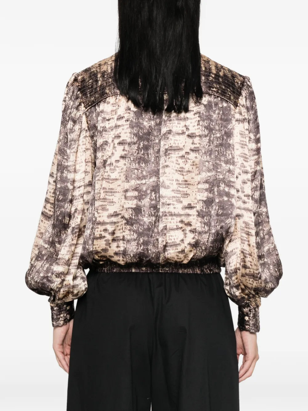 ISABEL MARANT Dovane top met python-print Beige
