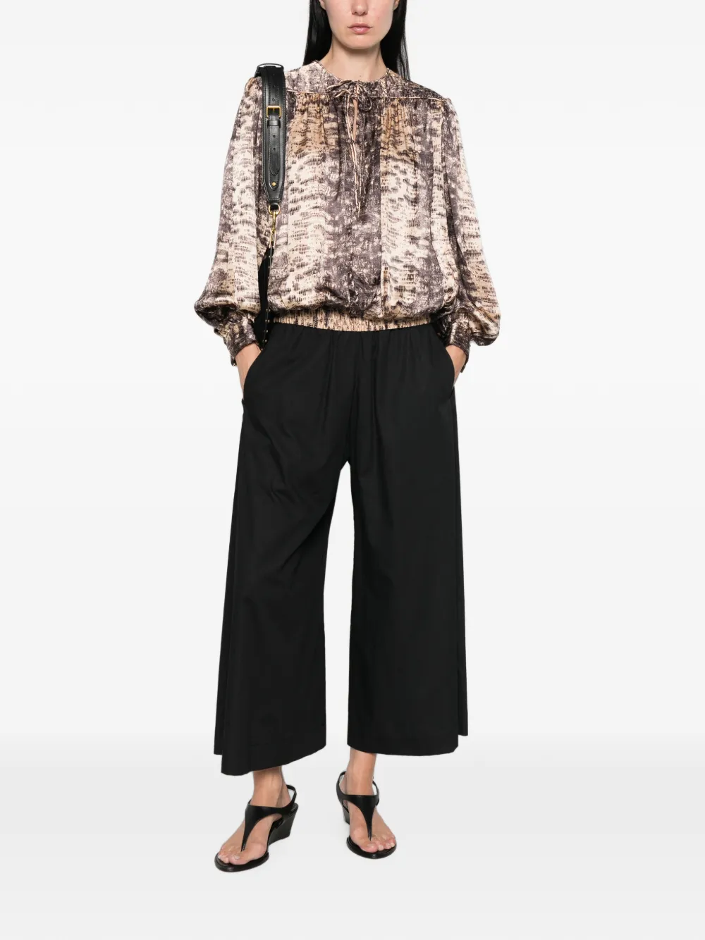 ISABEL MARANT Dovane top met python-print Beige