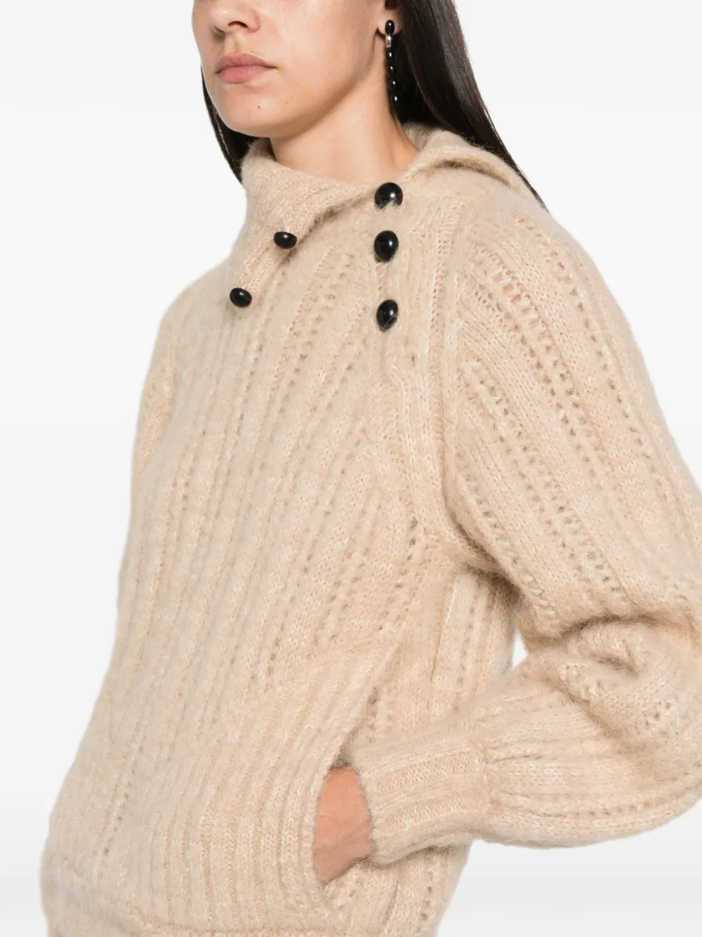 ISABEL MARANT Lily buttoned sweater Beige