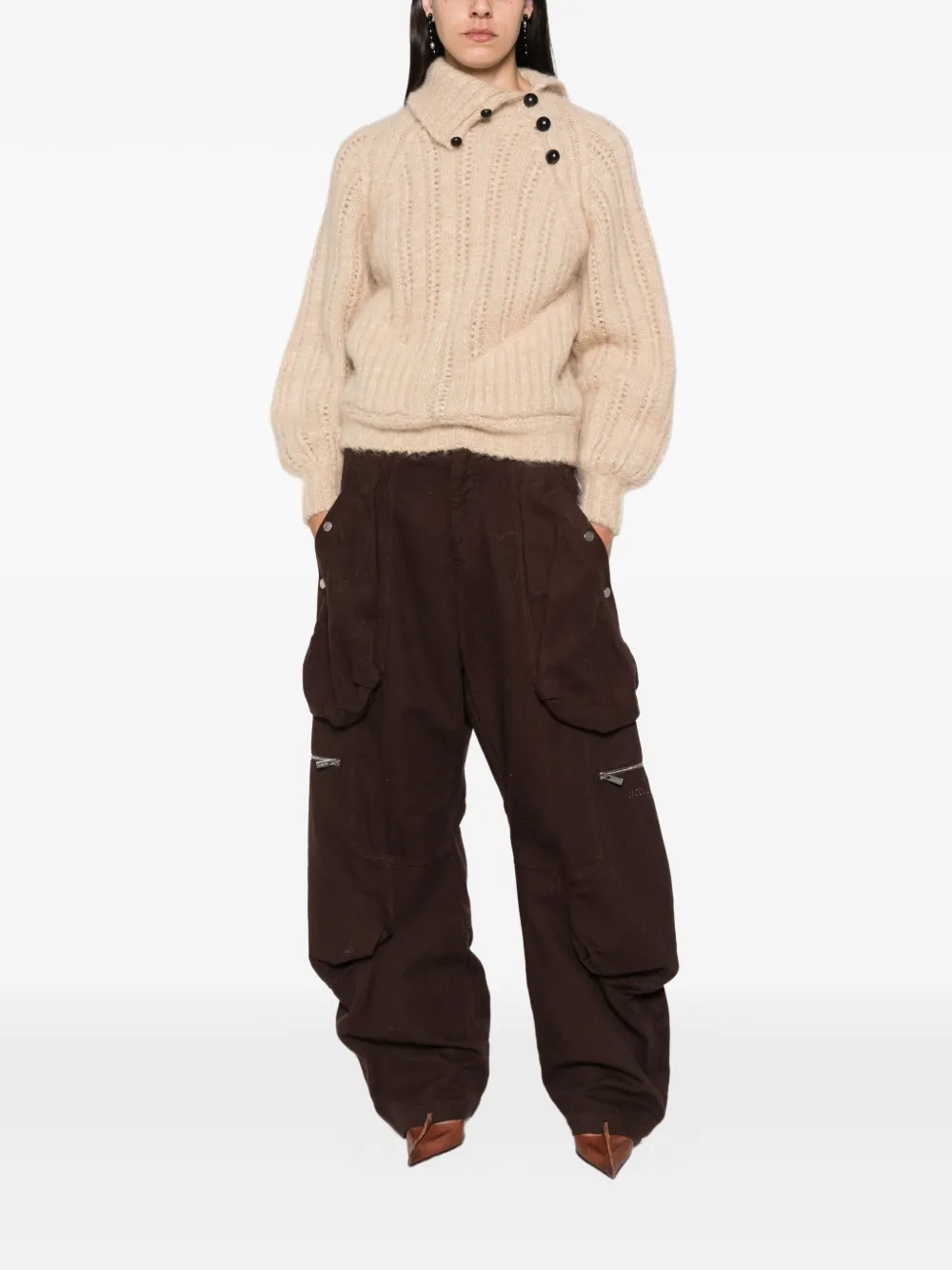 ISABEL MARANT Lily buttoned sweater Beige