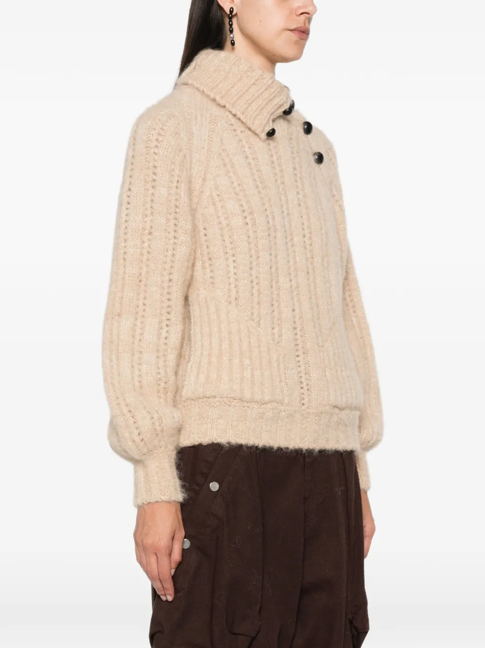 ISABEL MARANT Lily buttoned sweater Beige