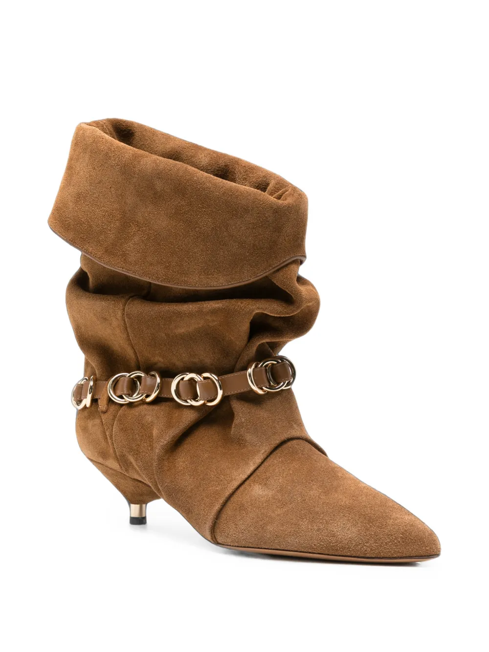 ISABEL MARANT Edrik ring-detail ankle boots Bruin