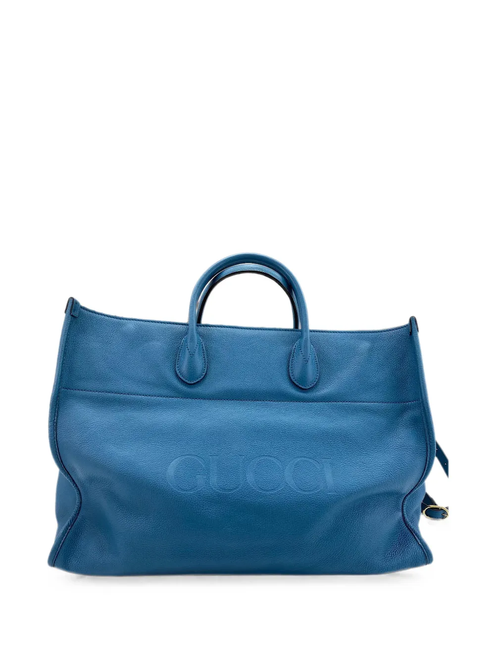 Gucci Pre-Owned 2000s debossed-logo leather tote bag - Blue