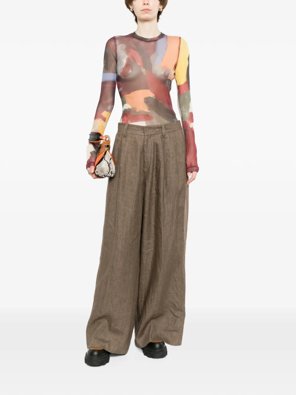 ERL wide-leg tailored trousers Bruin