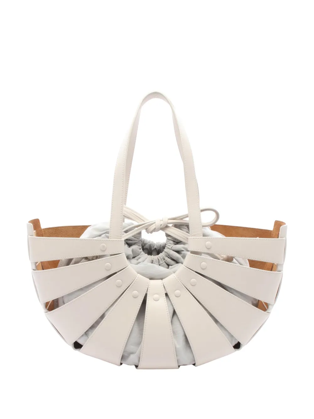 Bottega Veneta Pre-Owned 2021-2022 Medium Calfskin Shell Bag satchel - White