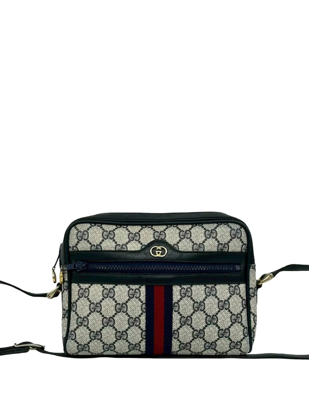 Gucci Pre-Owned 1970-1990 GG Supreme Interlocking G Web crossbody bag - Neutrals
