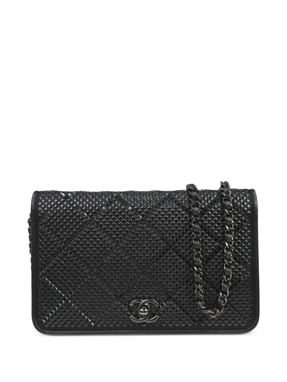 CHANEL Pre-Owned 2010-2020s Wallet On Chain studded shoulder bag - Nero