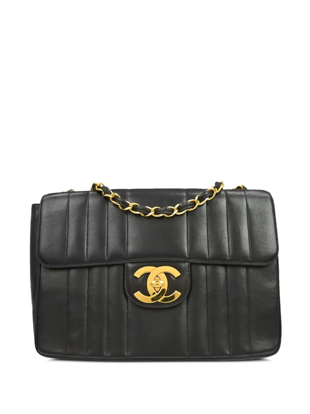 CHANEL Pre-Owned 1995 jumbo Mademoiselle Classic Flap shoulder bag - Nero