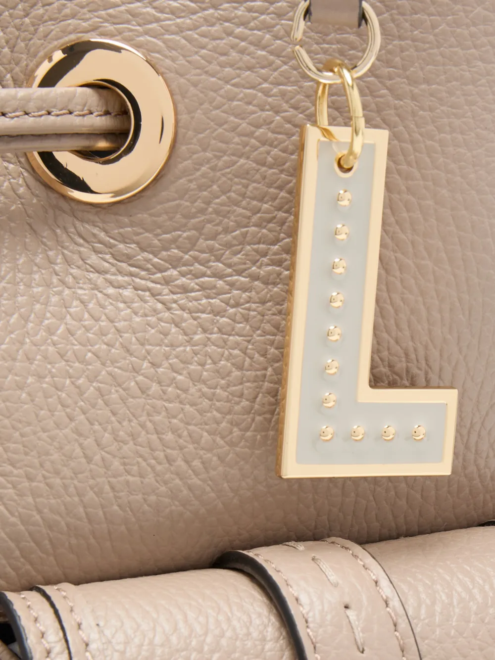 Lancel medium Premier Flirt leather bucket bag Beige