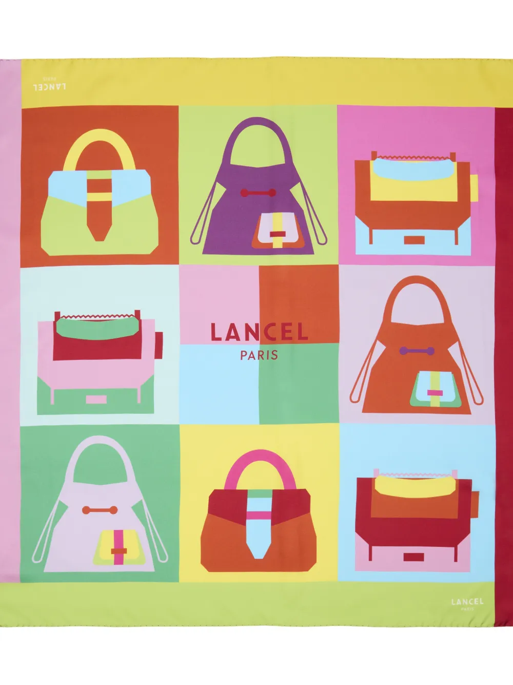 Lancel graphic-print silk scarf Roze