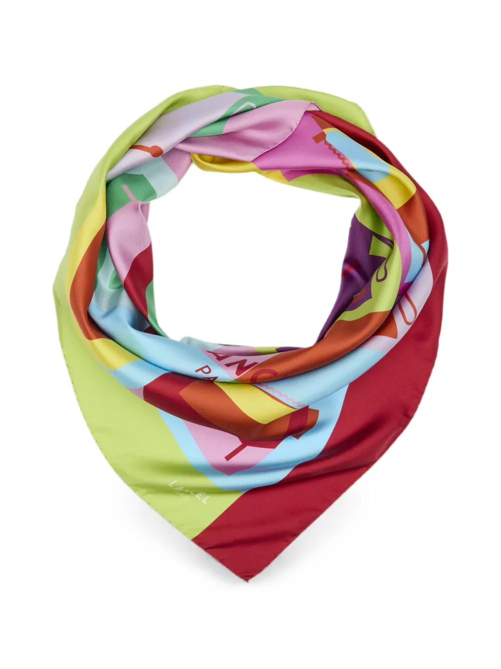 Lancel graphic-print silk scarf - Rosa