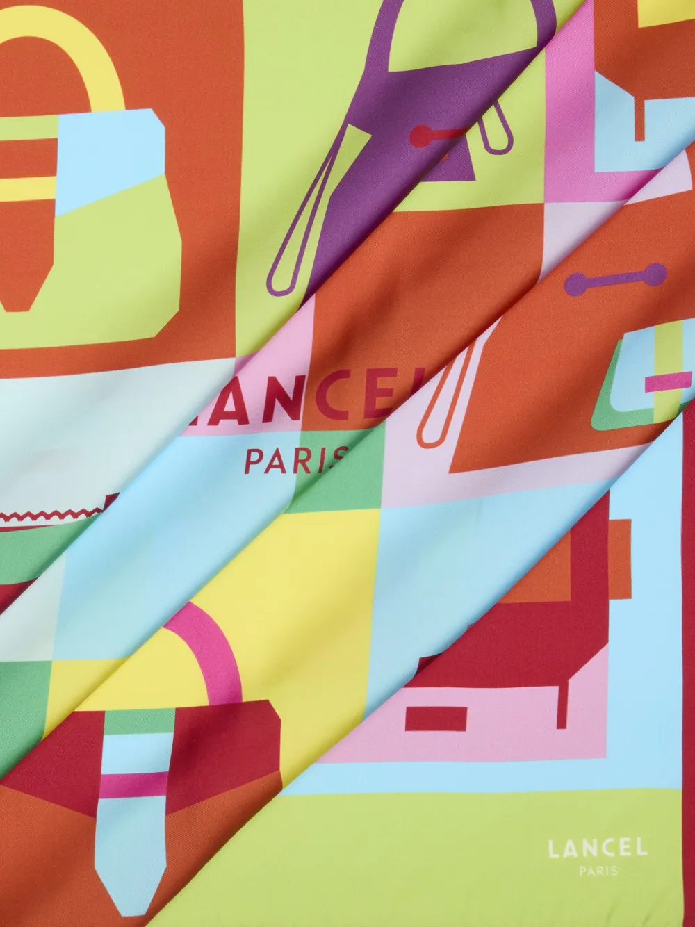 Lancel graphic-print silk scarf Roze