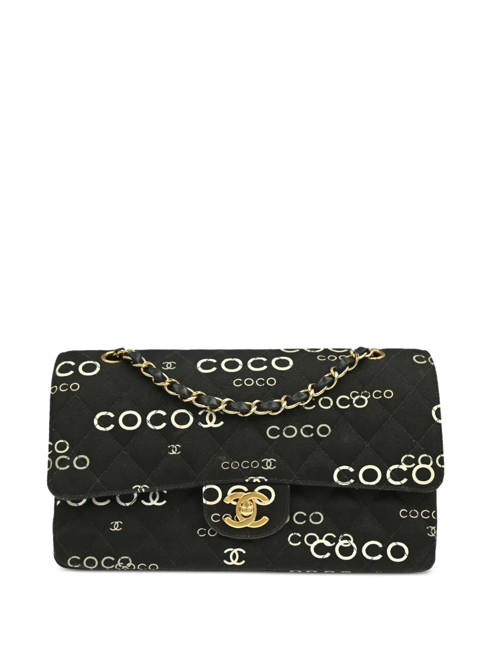 CHANEL Pre-Owned 2002 medium Coco-print shoulder bag - Nero