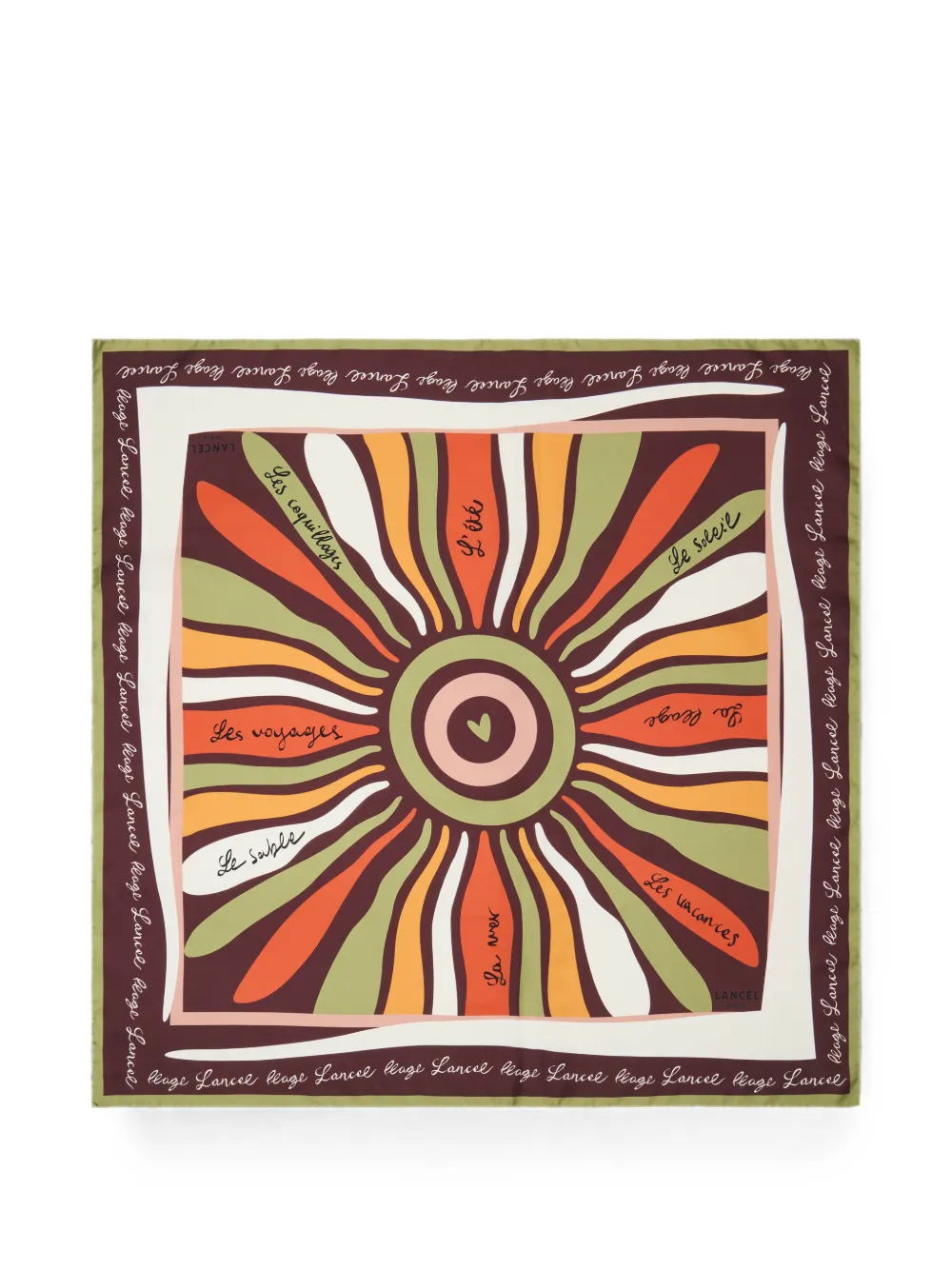 Lancel printed silk scarf - Marrone