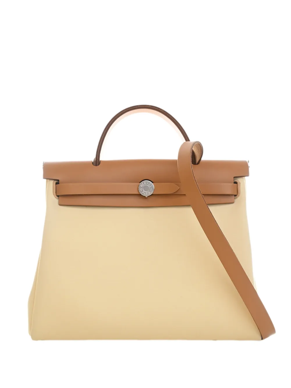 Pre-owned Hermes 2020 Toile Herbag Zip 31 Satchel In Yellow