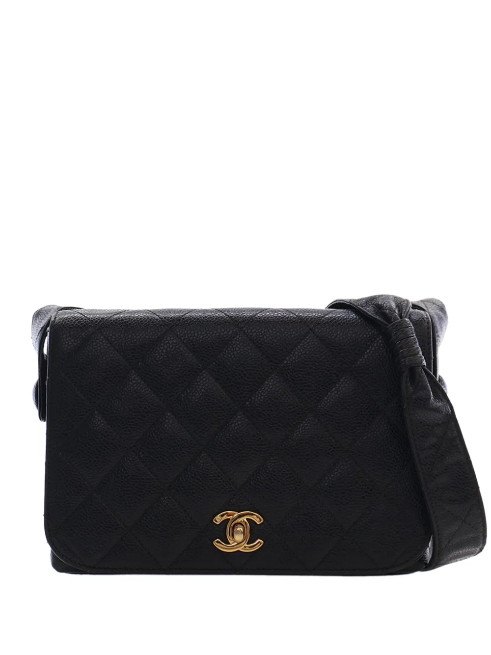 CHANEL Pre-Owned 1994-1996 CC Quilted Caviar Messenger Flap crossbody bag - Nero