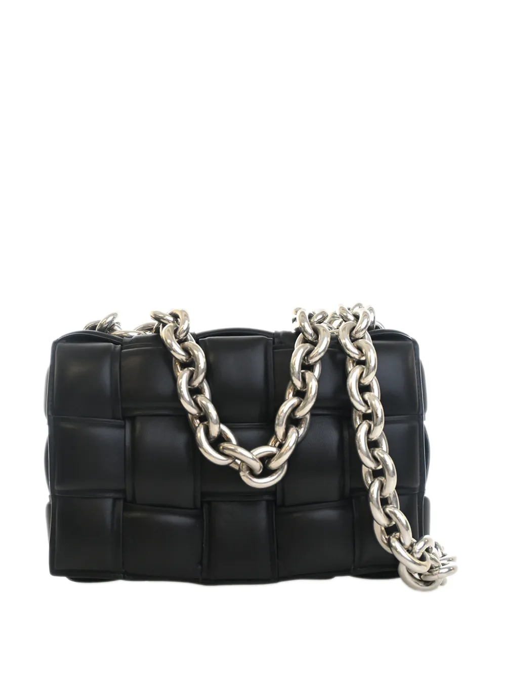 Bottega Veneta Pre-Owned 2012-2026 wattierte Intrecciato Chain Cassette Satchel-Tasche aus Nappaleder - Schwarz