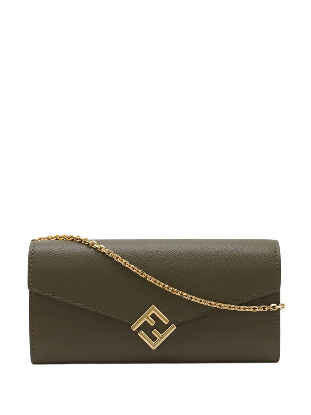 Pre-owned Fendi 2010-2026 Smooth And Grained Calfskin Vitello King Cruise Ff Diamonds Continental Envelope Wallet On In Brown